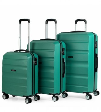 ITACA Komplet trdih potovalnih kovčkov na 4 kolesih T71600 Aquamarine -55X39X20Cm