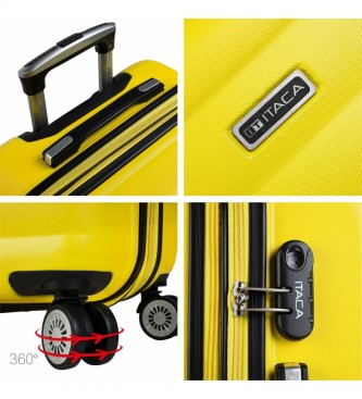 ITACA Conjunto de caixa para carrinhos de 4 rodas 71200 amarelo -55x65x75cm-