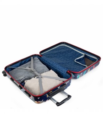 ITACA Ensemble valise de voyage pour enfants Marine -55x40x20 / 65x44x25 cm