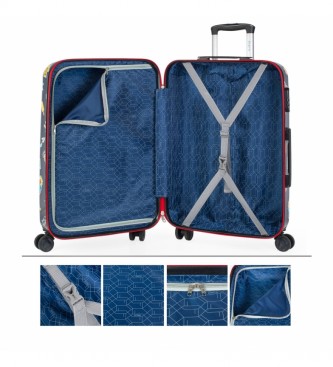 ITACA Ensemble valise de voyage pour enfants Marine -55x40x20 / 65x44x25 cm