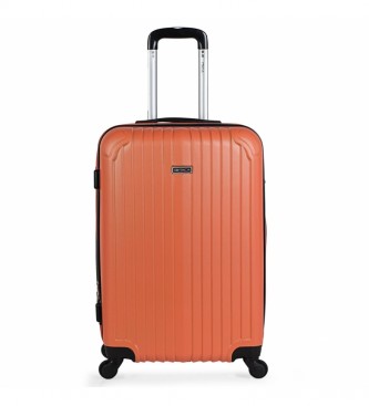 ITACA Conjunto de mala de viagem dura com 4 rodas 55/64/73 cm laranja