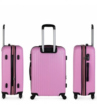 ITACA Zestaw walizek podróżnych na 4 kółkach T71500 różowy -55X38X20Cm