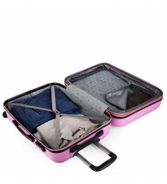 ITACA Zestaw walizek podróżnych na 4 kółkach T71500 różowy -55X38X20Cm
