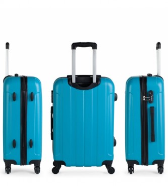 ITACA Ensemble de bagages rigides à 4 roues 771100 turquoise -55x37x20cm