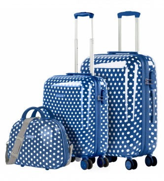 ITACA Jeu de valises 50/60 CMS et vanity case ITACA 702400B couleur bleu