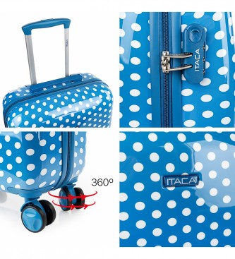 ITACA Zestaw walizek 50/60 CMS i kosmetyczka ITACA 702400B kolor niebieski