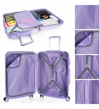 ITACA St med 50/60 CMS-kufferter og toilettaske ITACA 702400B lilla farve