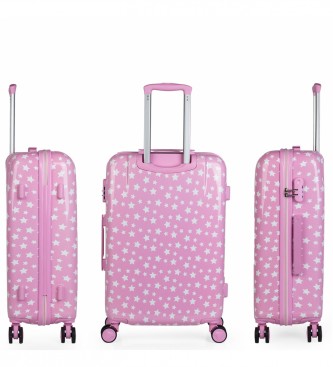 ITACA Set of suitcases 50/60 CMS and toilet bag ITACA 702400B colour pink