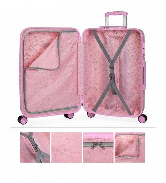 ITACA Jeu de valises 50/60 CMS et trousse de toilette ITACA 702400B couleur rose