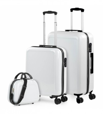 ITACA Jeu de valises et trousse de toilette 50/60 CMS ITACA 702600B couleur blanche