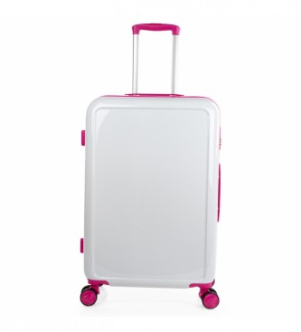 ITACA Set 50/60 CMS Suitcases and Toilet Bag ITACA 702600B colour white-fuchsia