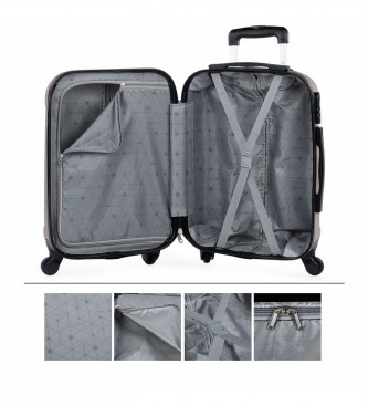 ITACA Conjunto de mala de viagem dura com 4 rodas 55/64/73 cm champanhe