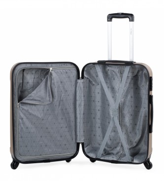 ITACA Conjunto de mala de viagem dura com 4 rodas 55/64/73 cm champanhe