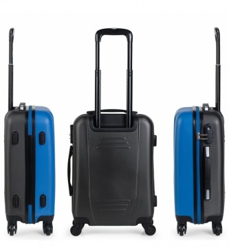 ITACA Short Travel Cabin Hard Case 4 Wheeled Trolley 71150 blue, anthracite -55x38x20cm