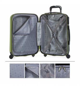 ITACA Cabin Case Short Sleek 4-wiel trolley 71150 pistache, antraciet -55x38x20cm