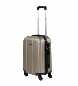 ITACA Trdi potovalni kovček za kabino na 4 kolesih 771150 šampanjec -55x37x20cm