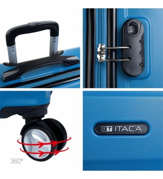 ITACA Mala de viagem Carrinho de cabine ABS T71650 azul -55x40x20cm