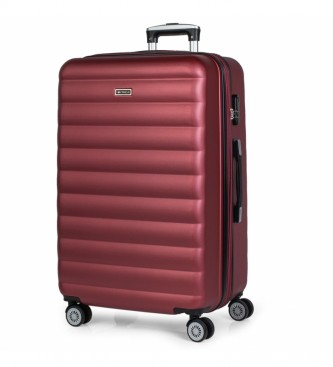 ITACA Duża walizka podróżna na 4 kółkach 71270 Maroon -68X47X30Cm