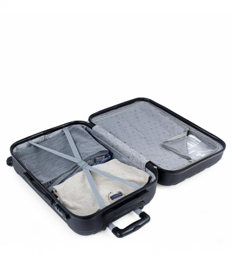 ITACA Grande valise de voyage XL rigide à 4 roulettes 771170 noir -73x48x28cm