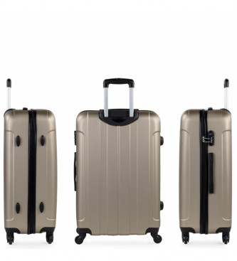 ITACA Grande valise de voyage rigide à 4 roues XL 771170 champagne -73x48x28cm