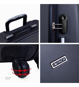ITACA Large Travel Suitcase XL Rigid 4 Wheels Trolley 71170 Black -75x50x30cm