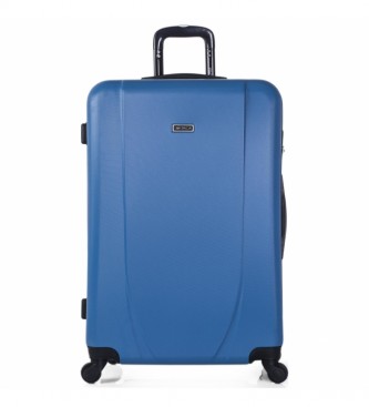 ITACA Grand sac de voyage XL Rigid 4 Wheelled Trolley Case 71170 bleu, anthracite -75x50x30cm