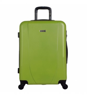 ITACA Large Travel Bag XL Rigid 4 Wheeled Trolley Case 71170 pistachio, anthracite -75x50x30cm