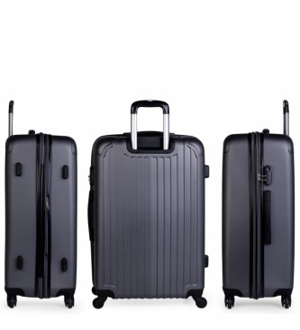 ITACA Duża walizka podróżna XL 4 koła T71570 czarna -76x49x30cm
