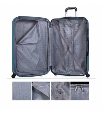 ITACA Duża walizka podróżna Xl 4 koła T71570 Antracyt -76X49X30Cm