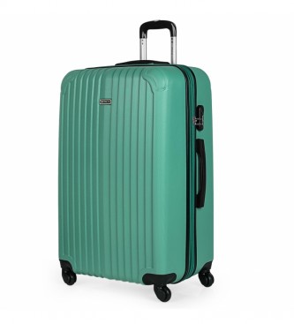 ITACA Large Travel Suitcase Xl Rigid 4 Wheels T71570 Green -76X49X30Cm