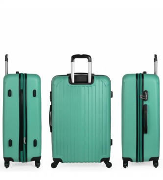 ITACA Duża walizka podróżna Xl Rigid 4 Wheels T71570 Green -76X49X30Cm