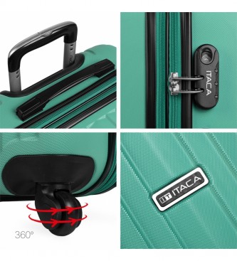 ITACA Large Travel Suitcase Xl Rigid 4 Wheels T71570 Green -76X49X30Cm