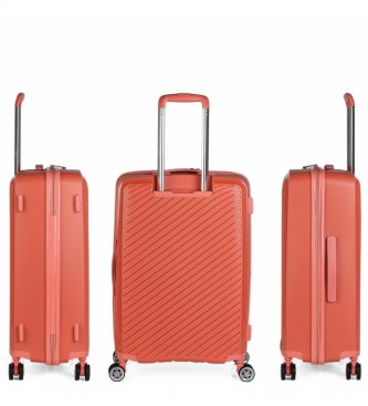 ITACA Medium Rigid Suitcase with 4 Coral Wheels -45x65x23cm