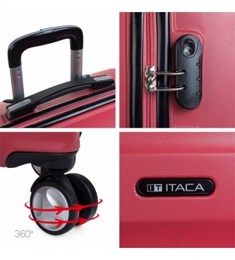 ITACA Maleta De Viaje Rgida 4 Ruedas Grande Xl  T71670 Coral -77X48X29Cm-