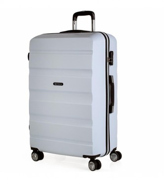 ITACA Grande valise de voyage à 4 roulettes XL T71670 blanc -77x48x29cm