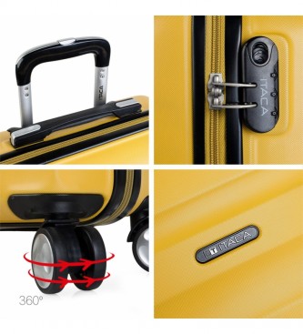ITACA Grande valise de voyage à 4 roulettes XL T71670 moutarde -77x48x29cm