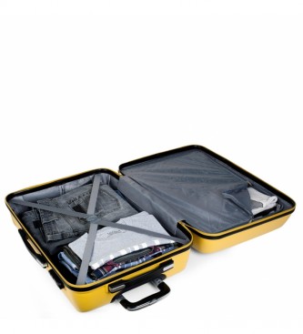 ITACA Grande valise de voyage à 4 roulettes XL T71670 moutarde -77x48x29cm