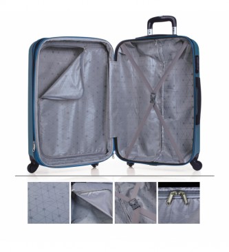 ITACA 4 Wheeled Rigid Travel Case Medium T71560 aquamarine -66x41x27cm