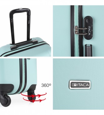 ITACA Valise de voyage rigide 71150 Turquoise -55x38x20cm