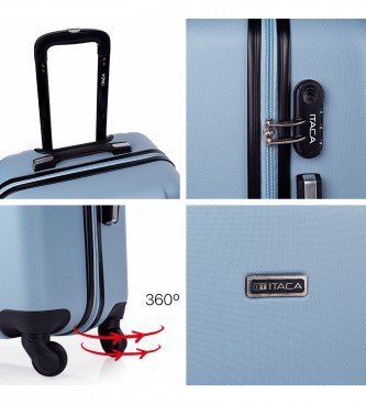 ITACA Velik potovalni kovček XL na 4 kolesih 71170 Blue -75x50x30cm