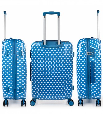 ITACA 702460 Modri trdi potovalni kovček 702460 -67x45x24cm