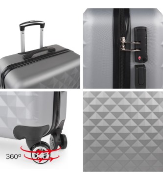 ITACA Large suitcase Diamond silver