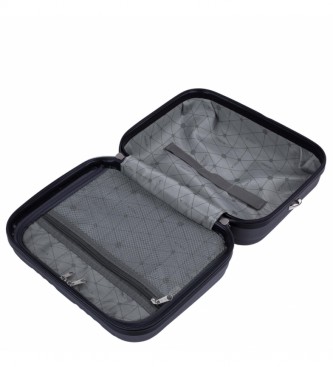 ITACA Beauty case da viaggio grande in ABS rigido T71535 antracite -33x26x14cm-