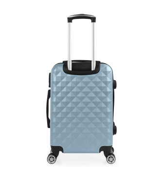 ITACA Maleta de cabina con combinacin TSA 771750 azul claro