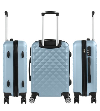 ITACA Maleta de cabina con combinacin TSA 771750 azul claro