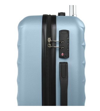 ITACA Maleta de cabina con combinacin TSA 771750 azul claro