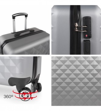 ITACA Gray Carry-On Suitcase
