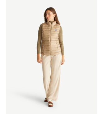 JOTT Gilet in piumino di seta beige