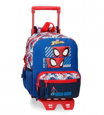 Disney Spiderman Hero 28cm rugzak met trolley blauw