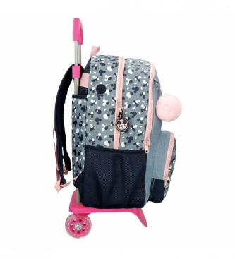 Joumma Bags Backpack Double Compartment Mickey Denim trolley fuchsia -32x44x17cm